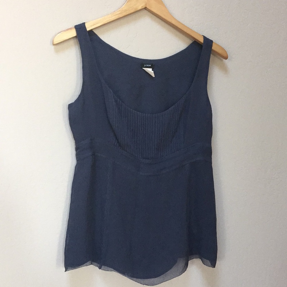 Midnight blue J. Crew silk party top